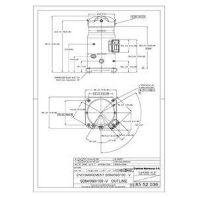 Picture of Danfoss Scroll Compressor SM100-3VM 3PH 220V 100 MBTU