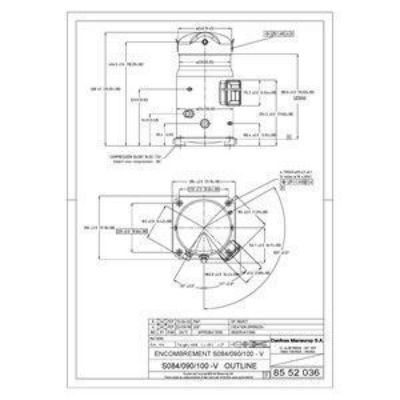 Picture of Danfoss Scroll Compressor SM100-3VI 3PH 220V 100MBTU